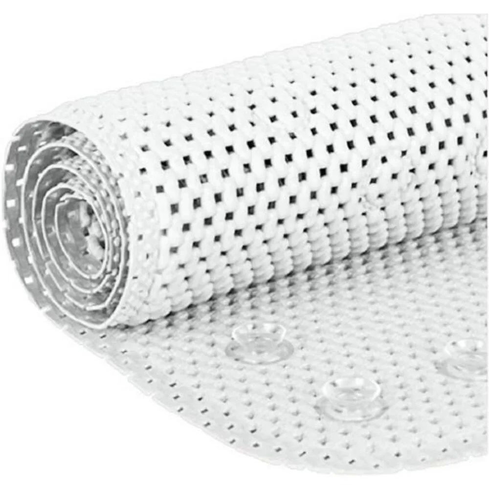 Non Slip Bathtub Mat Extra Large Tub Mat with Suction Cups Drain Holes White